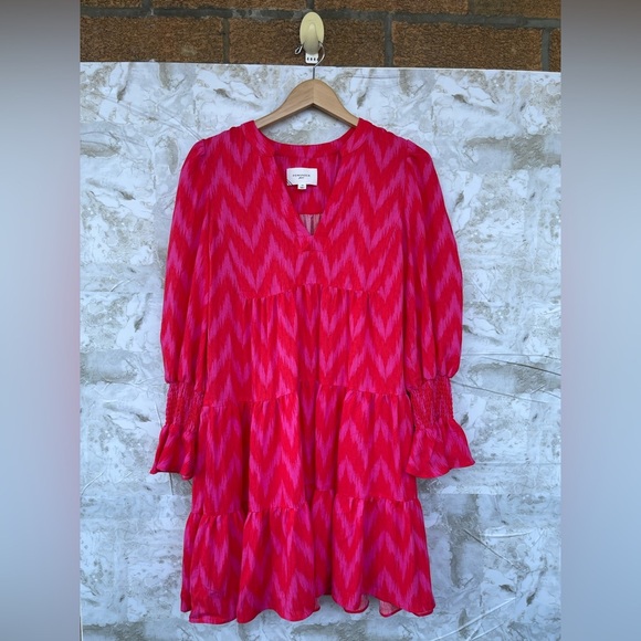 POMANDER PLACE Hot Pink Ikat Kenzo Dress size medium - Picture 1 of 10